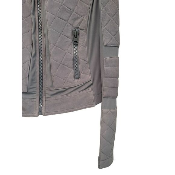 Blanc Noir Baby Blue Suede Athletic Jacket- size M - Picture 4 of 11